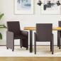 Preview: ARDEBO.de - Esszimmerstuhl mit Rad 2 pcs Dunkelbraun 57 x 66 x 94 cm Stoff