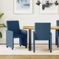 Preview: ARDEBO.de - Esszimmerstuhl mit Kissen 2 pcs Blau 57 x 66 x 94 cm Stoff