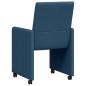 Preview: Esszimmerstuhl mit Kissen 2 pcs Blau 57 x 66 x 94 cm Stoff