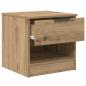 Preview: Bettschrank 2 pcs Eiche handwerklich 40 x 39 x 40 cm