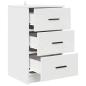 Preview: Nachttisch mit Schubladen Weiß 38 x 38 x 66 cm Holzwerkstoff