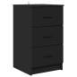 Preview: Nachttisch mit Schubladen Schwarz 38 x 38 x 66 cm Holzwerkstoff