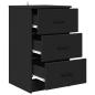 Preview: Nachttisch mit Schubladen Schwarz 38 x 38 x 66 cm Holzwerkstoff