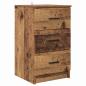 Preview: Nachttisch mit Schubladen Altholz 38 x 38 x 66 cm Holzwerkstoff