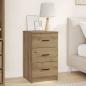 Preview: ARDEBO.de - Nachttisch Eiche handwerklich 38 x 38 x 66 cm Holzwerkstoff