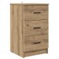 Preview: Nachttisch Eiche handwerklich 38 x 38 x 66 cm Holzwerkstoff