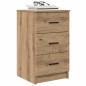 Preview: Nachttisch Eiche handwerklich 38 x 38 x 66 cm Holzwerkstoff