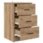Preview: Nachttisch Eiche handwerklich 38 x 38 x 66 cm Holzwerkstoff