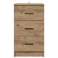 Preview: Nachttisch Eiche handwerklich 38 x 38 x 66 cm Holzwerkstoff