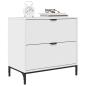 Preview: Nachttisch Hochglanz-Weiß 63,5 x 36 x 61 cm Holzwerkstoff