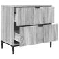 Preview: Nachttisch Grau Sonoma 63,5 x 36 x 61 cm Holzwerkstoff