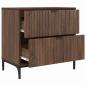 Preview: Nachttisch Braune Eiche 63,5 x 36 x 61 cm Holzwerkstoff