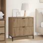 Preview: ARDEBO.de - Nachttisch Eiche handwerklich 63,5 x 36 x 61 cm Holzwerkstoff