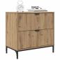 Preview: Nachttisch Eiche handwerklich 63,5 x 36 x 61 cm Holzwerkstoff