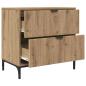 Preview: Nachttisch Eiche handwerklich 63,5 x 36 x 61 cm Holzwerkstoff