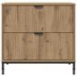 Preview: Nachttisch Eiche handwerklich 63,5 x 36 x 61 cm Holzwerkstoff