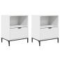 Preview: Nachttische 2 pcs Weiß 49 x 36 x 61 cm Holzwerkstoff