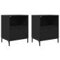Preview: Nachttische 2 pcs Schwarz 49 x 36 x 61 cm Holzwerkstoff