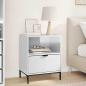 Preview: ARDEBO.de - Nachttisch Hochglanz-Weiß 49 x 36 x 61 cm Holzwerkstoff