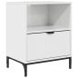 Preview: Nachttisch Hochglanz-Weiß 49 x 36 x 61 cm Holzwerkstoff