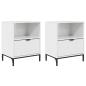 Preview: Nachttische 2 pcs Hochglanz-Weiß 49 x 36 x 61 cm Holzwerkstoff