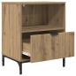 Preview: Nachttisch Eiche handwerklich 49 x 36 x 61 cm Holzwerkstoff