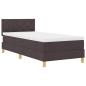 Preview: Boxspringbett mit Matratze Dunkelbraun 90 x 190 cm Stoff