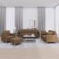 Preview: ARDEBO.de - 4-tlg. Sofagarnitur mit Kissen Braun Stoff