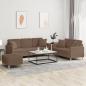 Preview: ARDEBO.de - 3-tlg. Sofagarnitur mit Kissen Braun Stoff