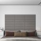 Preview: ARDEBO.de - Wandpaneele 12 Stk. Hellgrau 60x15 cm Stoff 1,08 m²