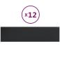 Preview: Wandpaneele 12 Stk. Schwarz 60x15 cm Kunstleder 1,08 m²