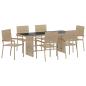 Preview: Garten Essgruppe 7 pcs Beige 190 x 80 x 75 cm Poly-Rattan