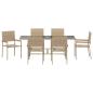 Preview: Garten Essgruppe 7 pcs Beige Poly-Rattan