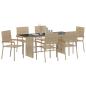 Preview: Garten Essgruppe 7 pcs Beige 190 x 80 x 75 cm Poly-Rattan