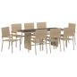Preview: Garten Essgruppe 9 pcs Beige 190 x 80 x 75 cm Poly-Rattan