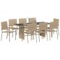 Preview: Garten Essgruppe 9 pcs Beige 190 x 80 x 75 cm Poly-Rattan