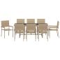 Preview: Garten Essgruppe 9 pcs Beige 190 x 80 x 75 cm Poly-Rattan