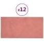 Preview: Wandpaneele 12 Stk. Rosa 30x15 cm Samt 0,54 m²