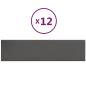 Preview: Wandpaneele 12 Stk. Grau 60x15 cm Kunstleder 1,08 m²