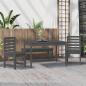 Preview: ARDEBO.de - 4-tlg. Garten-Essgruppe Grau Massivholz Kiefer