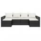 Preview: 2-tlg. Garten-Lounge-Set mit Kissen Schwarz Poly Rattan