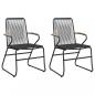 Preview: 3-tlg. Garten-Essgruppe Schwarz PVC Rattan