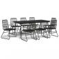 Preview: 9-tlg. Garten-Essgruppe Schwarz PVC Rattan