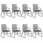 Preview: 9-tlg. Garten-Essgruppe Schwarz PVC Rattan