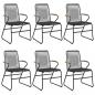 Preview: 7-tlg. Garten-Essgruppe Schwarz PVC-Rattan