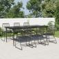 Preview: ARDEBO.de - 7-tlg. Garten-Essgruppe Schwarz PVC-Rattan