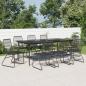 Preview: ARDEBO.de - 9-tlg. Garten-Essgruppe Schwarz PVC Rattan
