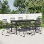 Preview: ARDEBO.de - 7-tlg. Garten-Essgruppe Schwarz PVC-Rattan