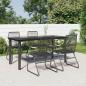 Preview: ARDEBO.de - 5-tlg. Garten-Essgruppe Schwarz PVC Rattan