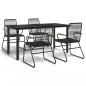Preview: 5-tlg. Garten-Essgruppe Schwarz PVC Rattan
